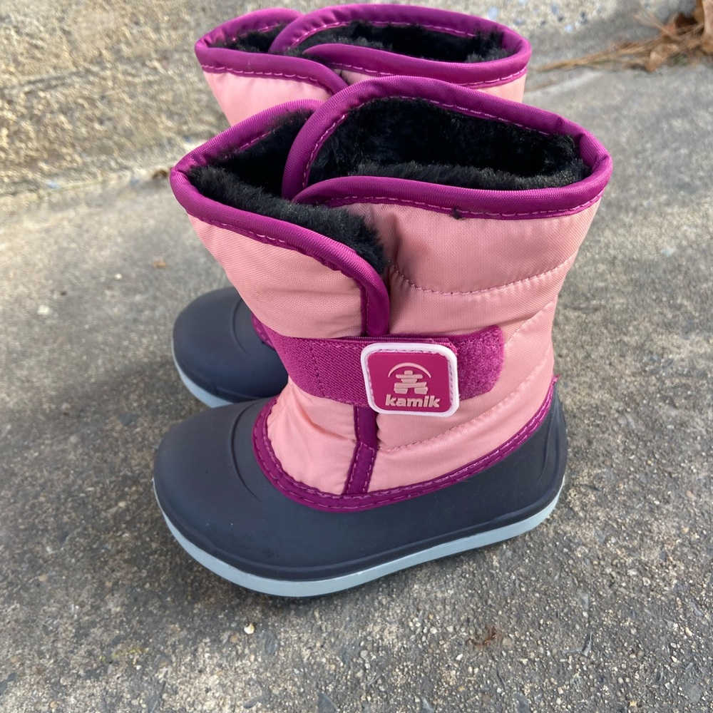 Kamik Girls Pink and Purple Kids' Snow Rain Outdoor Boots size 8 New Without Tag